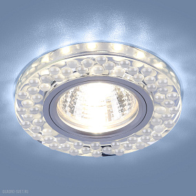 Встраиваемый точечный светильник с LED подсветкой Elektrostandard 2194 MR16 SL/WH зеркальный/белый