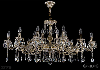 Литая подвесная люстра с хрусталем Bohemia IVELE Crystal 1703/21/320+210/A/GW