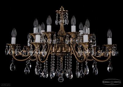 Литая подвесная люстра с хрусталем Bohemia IVELE Crystal 1703/14/320/B/FP