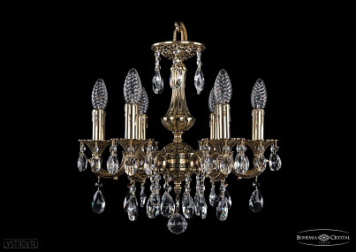 Литая подвесная люстра с хрусталем Bohemia IVELE Crystal 1707/6/125/A/GB