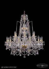 Хрустальная подвесная люстра Bohemia IVELE Crystal 1411/12+6/300/G