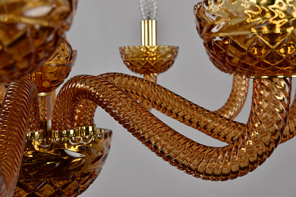 Хрустальная подвесная люстра Bohemia IVELE Crystal 1311/10/240 G Am/Amber/M-1F