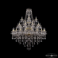 Большая хрустальная люстра Bohemia IVELE Crystal 1415/20+10+5/400/3d Ni
