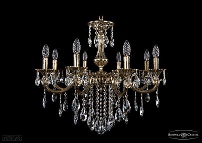 Литая подвесная люстра с хрусталем Bohemia IVELE Crystal 1702/8/265/B/GB