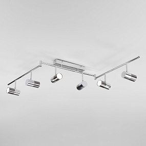 Потолочный светодиодный светильник с поворотными плафонами Eurosvet Mini Topper 20086/6 LED хром/чер