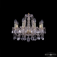 Хрустальная подвесная люстра Bohemia IVELE Crystal 1413/8/165/G/Leafs