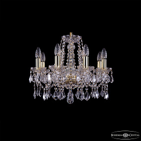 Хрустальная подвесная люстра Bohemia IVELE Crystal 1413/8/165/G/Leafs