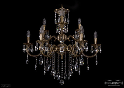 Литая подвесная люстра с хрусталем Bohemia IVELE Crystal 1722/6+3/265/B/FP