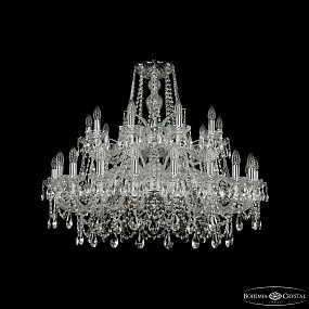 Большая хрустальная люстра Bohemia IVELE Crystal 1411/20+10/360/2d Ni