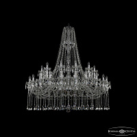 Большая хрустальная люстра Bohemia IVELE Crystal 1413/24+12/530/h-160 Ni