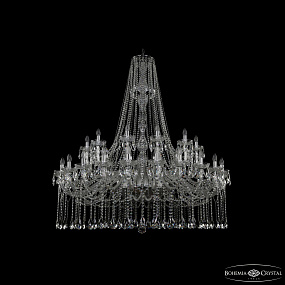 Большая хрустальная люстра Bohemia IVELE Crystal 1413/24+12/530/h-160 Ni