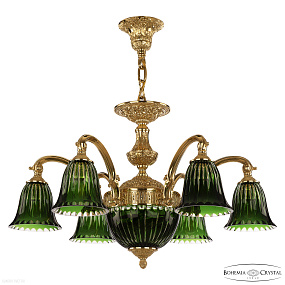 Хрустальная подвесная люстра Bohemia IVELE Crystal Verona 72209P/6/175 G P2 D Clear-Green/H-1K