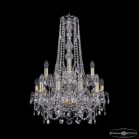 Большая хрустальная люстра Bohemia IVELE Crystal 1411/10+5/195/h-83/2d G