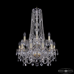 Большая хрустальная люстра Bohemia IVELE Crystal 1411/10+5/195/h-83/2d G