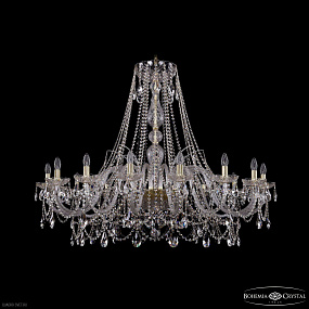 Большая хрустальная люстра Bohemia IVELE Crystal 1411/16/460 G