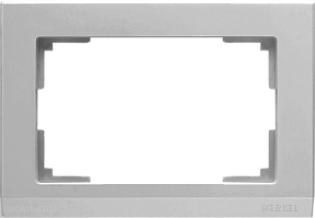 Рамка для двойной розетки (серебряный) Werkel WL04-Frame-01-DBL