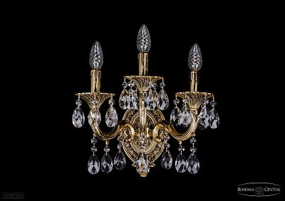 Бра литое с хрусталем Bohemia IVELE Crystal 1702B/3/175+110/A/GB