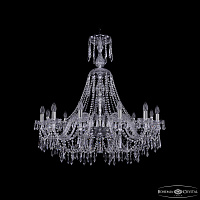 Большая хрустальная люстра Bohemia IVELE Crystal 1403/12/360/XL-100 Ni