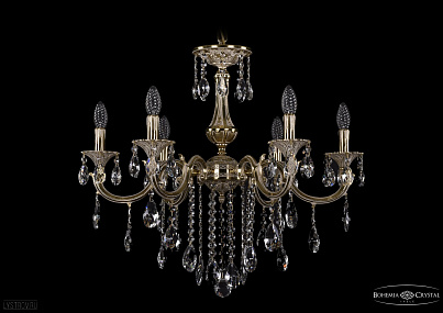 Литая подвесная люстра с хрусталем Bohemia IVELE Crystal 1702/6/265/B/GI