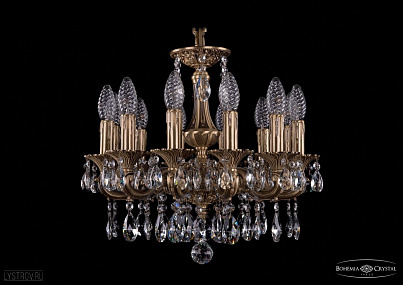 Литая подвесная люстра с хрусталем Bohemia IVELE Crystal 1707/12/125/A/FP