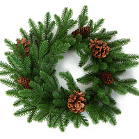 Венок CRYSTAL TREES Моника с шишками h50см KP2250