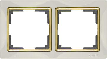 Рамка на 2 поста (слоновая кость/золото) Werkel WL03-Frame-02-ivory-GD