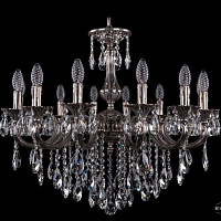 Литая подвесная люстра с хрусталем Bohemia IVELE Crystal 1702/14/265/B/NB