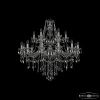Большая хрустальная люстра Bohemia IVELE Crystal 1415/12+6/360/2d Ni