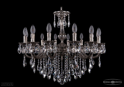 Литая подвесная люстра с хрусталем Bohemia IVELE Crystal 1702/14/265/B/NB