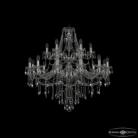 Большая хрустальная люстра Bohemia IVELE Crystal 1415/12+6/360/2d Ni