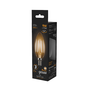 Лампа светодиодная Gauss Filament 9Вт 680Лм 2700К E14 103801109