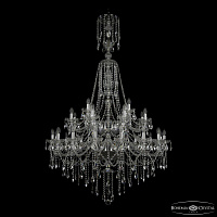 Большая хрустальная люстра Bohemia IVELE Crystal 1415/16+8+4/400/XL-185/2d Ni