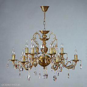 Люстра большая AMBIENTE Alicante 8888/6+6 AB Tear Drop