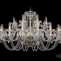 Хрустальная подвесная люстра Bohemia IVELE Crystal 1402/16+8/400/G