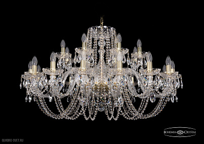 Хрустальная подвесная люстра Bohemia IVELE Crystal 1402/16+8/400/G