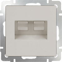 Розетка двойная Ethernet RJ-45  (слоновая кость) Werkel WL03-RJ45+RJ45 -ivory