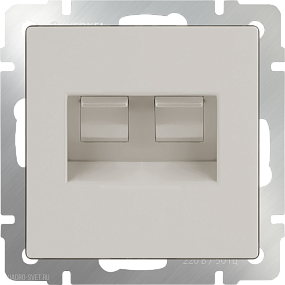 Розетка двойная Ethernet RJ-45  (слоновая кость) Werkel WL03-RJ45+RJ45 -ivory