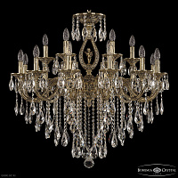 Большая хрустальная люстра Bohemia Ivele Crystal Florence 71401/12+6/300 B GB FA10M