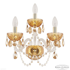 Бра хрустальное Bohemia IVELE Crystal 5402B/2+1/165 G Amber/M-1G K721