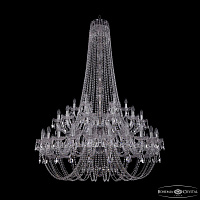 Большая хрустальная люстра Bohemia IVELE Crystal 1406/24+12+6/460/h-177/2d Ni