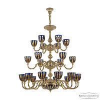 Большая люстра Bohemia Ivele Crystal Verona 72101P/12+6+6/360/3d G P1 U Amber-Blue/H-1H