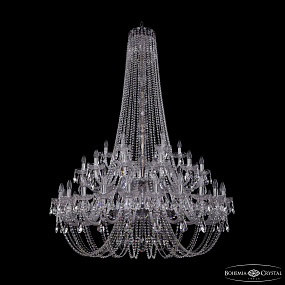 Большая хрустальная люстра Bohemia IVELE Crystal 1406/24+12+6/460/h-177/2d Ni