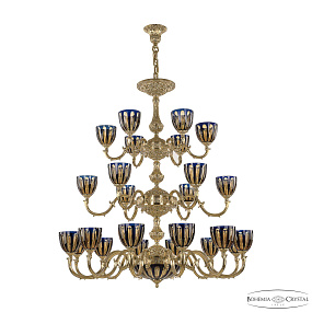 Большая люстра Bohemia Ivele Crystal Verona 72101P/12+6+6/360/3d G P1 U Amber-Blue/H-1H