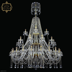 Большая хрустальная люстра Bohemia Art Classic 11.12.20+10+5.530v.3d.XL-205.Gd.Sp
