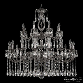 Большая хрустальная люстра Bohemia Ivele Crystal Verona 72401/16+8/360/2d A NB FH1M