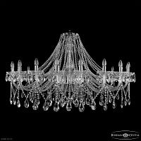 Большая хрустальная люстра Bohemia IVELE Crystal 1413/20/530 Ni