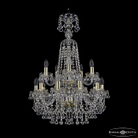 Большая хрустальная люстра Bohemia IVELE Crystal 1409/10+5/195/XL-83/2d G