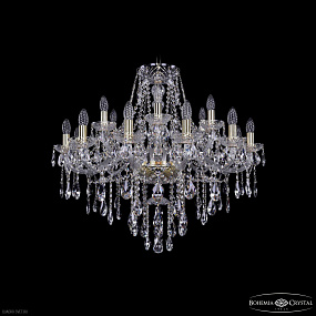 Большая хрустальная люстра Bohemia IVELE Crystal 1415/12+6/300 G