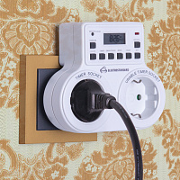 Розетка-таймер Elektrostandard 16A x2 IP20 Белый TMH-E-5 16A x2 IP20