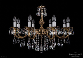 Литая подвесная люстра с хрусталем Bohemia IVELE Crystal 1702/8/265/B/FP